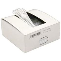 Docuprint Forms & Signs WHITE TWIST TIES Twist Flex Wire, Moisture-Resistant, Pre-Cut, Plastic, White