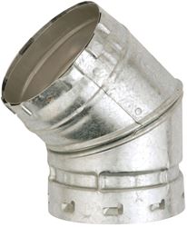 AmeriVent 3E45 Elbow, 3 in Connection, 0.018/0.012 Gauge, Aluminum/Steel, Galvanized