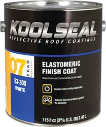 Kool Seal KS0063300-16 Elastomeric Roof Coating, White, 0.9 gal, Pail, Liquid, Pack of 4