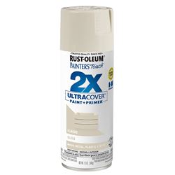 Rust-Oleum Painters Touch 2X Ultra Cover 334023 Spray Paint, Gloss, Almond, 12 oz, Aerosol Can