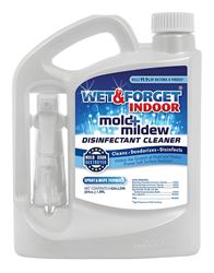 Wet & Forget 802064 Mold and Mildew Disinfectant Cleaner, 64 oz, Liquid, Bland, Clear