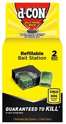 d-CON 89545 Mouse Bait Station With 2 Refills, 2 -Opening