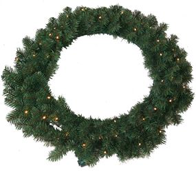 Hometown Holidays 61938 Sheared Nobel Wreath, PVC, Plug-In, Mini Bulb, Clear Bulb, Pack of 4