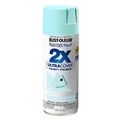 Rust-Oleum Painters Touch 2X Ultra Cover 334059 Spray Paint, Satin, Aqua, 12 oz, Aerosol Can