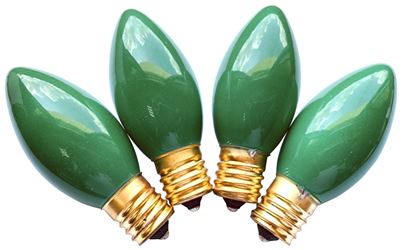 Hometown Holidays 16500 Light Bulb, 7 W, Intermediate Lamp Base, Incandescent Lamp, Ceramic Green Light, Pack of 25