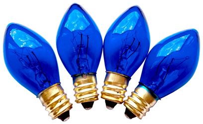 Hometown Holidays 19154 Replacement Bulb, 5 W, Candelabra Lamp Base, Incandescent Lamp, Transparent Blue Light