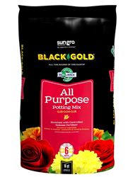 sun gro BLACK GOLD 1410102 16.0 QT P Potting Mix, Granular, Brown/Earthy, 120 Bag