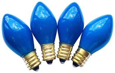 Hometown Holidays 16294 Replacement Bulb, 5 W, Candelabra Lamp Base, Incandescent Lamp, Ceramic Blue Light