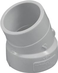 Canplas 192563 Street Pipe Elbow, 3 in, Spigot x Hub, 22.5 deg Angle, PVC, White