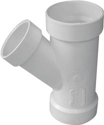 Canplas 192325L Reducing Pipe Wye, 2 x 2 x 1-1/2 in, Hub, PVC, White, SCH 40 Schedule