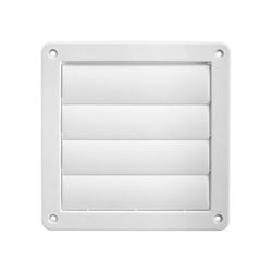 Lambro 361W Louvered Vent, 6 in W, Plastic