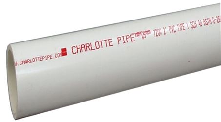 Charlotte Pipe PVC 07600 0600 Pipe, 6 in, 10 ft L, SCH 40 Schedule, PVC, White