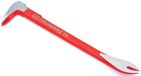 Crescent CODE RED Series MB10 Pry Bar, 10 in L, Ground Tip, Steel, Red, 3-1/4 in W