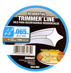 ARNOLD WLS-H65 Trimmer Line, 0.065 in Dia, 220 ft L, Nylon