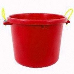 Fortex-Fortiflex MB-70R Barn Bucket, 70 qt Volume, Polyethylene/Rubber, Red