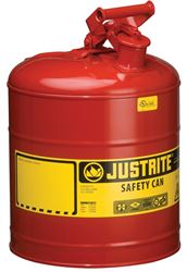 Justrite 7150100 Safety Can, 5 gal, Steel, Red