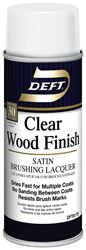 Deft 017-13 Brushing Lacquer, Liquid, Clear, 12 oz, Aerosol Can