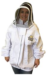 Harvest Lane Honey CLOTHSJXXL-102 Beekeeper Jacket with Hood, 2XL, Zipper, Polycotton, White