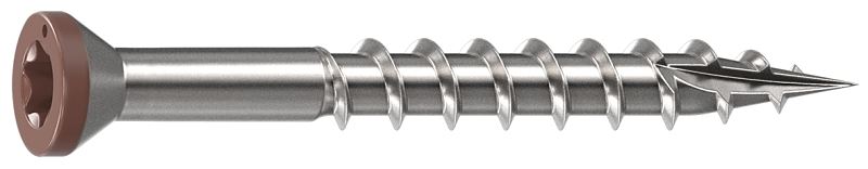 Camo 0353000BS Deck Screw, 0.163 in Thread, 1-5/8 in L, Trim Head, Star Drive, Sharp, Type-17 Point, 316 Stainless Steel