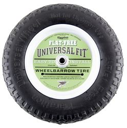 Arnold 00270 Wheelbarrow Wheel, 14-1/2 in Dia Tire, Knobby Tread, Polyurethane Tire