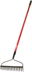 BULLY Tools 92379 Bow Rake, 4 in L Head, 16 in W Head, 16 -Tine, Steel Tine, Steel Head, 66 in L Handle