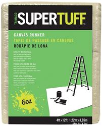 Trimaco SUPERTUFF 56707 Drop Cloth, 12 ft L, 4 ft W, Canvas, Beige/Cream
