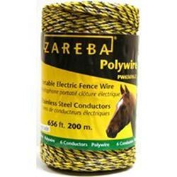 Zareba PW656Y6-Z Polywire, Stainless Steel Conductor, Yellow, 656 ft L