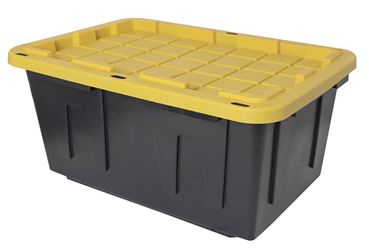 Centrex 27GBLKYW Tough Box, Polypropylene, Black/Yellow, 30.88 in L, 20.31 in W, 14.55 in H