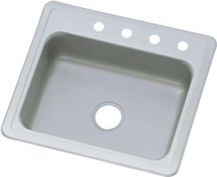 Sterling Middleton Series 14631-4-NA Kitchen Sink, 4-Faucet Hole, 22 in OAW, 6 in OAD, 25 in OAH, Stainless Steel