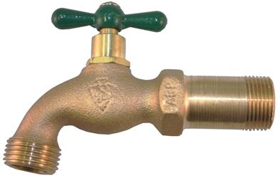 arrowhead 202LF Standard Hose Bibb, 3/4 x 3/4 in Connection, MIP x Male Hose, 8 to 9 gpm, 125 psi Pressure, Bronze Body