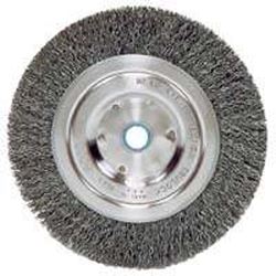 Weiler 36063 Wire Wheel Brush, 5 in Dia, 5/8 to 1/2 in Arbor/Shank, 0.014 in Dia Bristle, Carbon Steel Bristle