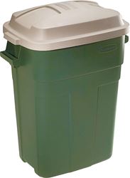 Rubbermaid 297900EGRN Trash Can, 30 gal Capacity, Plastic, Evergreen, Snap-Fit Lid Closure, Pack of 6