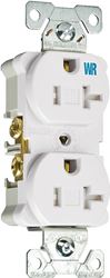 Eaton Wiring Devices TWRBR20W-BXSP Duplex Receptacle, 2 -Pole, 20 A, 125 V, Back, Side Wiring, NEMA: 5-20R, White