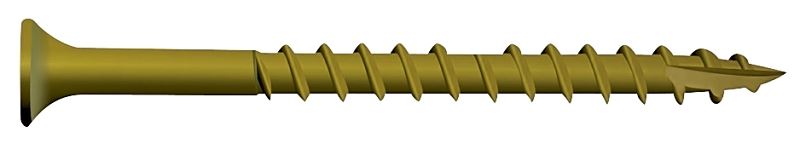 Camo 0356150 Deck Screw, #9 Thread, 2-1/2 in L, Bugle Head, Star Drive, Type 17 Slash Point, Carbon Steel, 100/PK