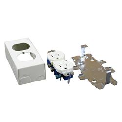 Wiremold V57243G Receptacle Box, NEMA: 5-15R, Ivory