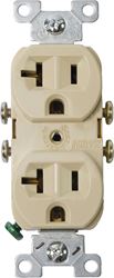 Eaton Wiring Devices 877V-BOX Duplex Receptacle, 2 -Pole, 20 A, 125 V, Side Wiring, Ivory