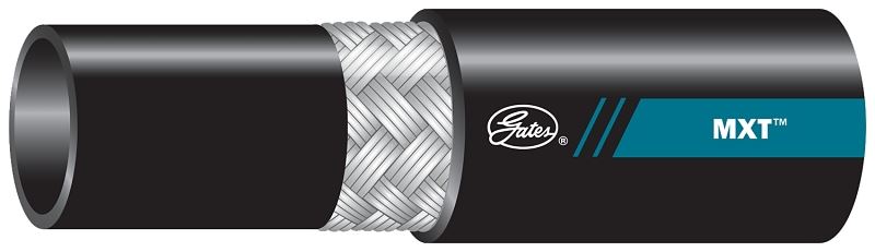 Gates MXT 70335 Wire Braid Hose, 1.38 in OD, 1 in ID, 165 ft L, 2400 psi Pressure, Synthetic Rubber, Black