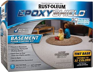 Rust-Oleum 225446 Basement Floor Coating Kit, Tint Base, Liquid, Pack of 2