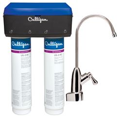 Culligan US-2 Drinking Water Filtration System, 0.5 gpm, Carbon Block Filtration, 2-Stage, White