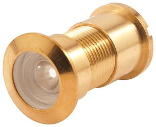 Defender Security U Door Viewer 0 Deg Viewing Angle 1 3 8 To 2 1 8 In Thick Door Brass Satin Nickel Vorg U