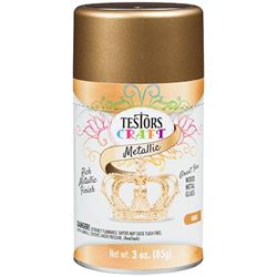 TESTORS 304350 Craft Paint, Metallic, Gold, 3 oz, Aerosol Can 