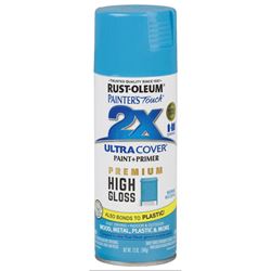 RUST-OLEUM PAINTERS Touch 2X ULTRA COVER 331177 Spray Paint, High-Gloss, Morning Waterfall, 12 oz, Aerosol Can 