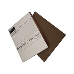 3M 02431 Sandpaper Sheet, 11 in L, 9 in W, Fine, Aluminum Oxide Abrasive, Cloth Backing, Pack of 50 