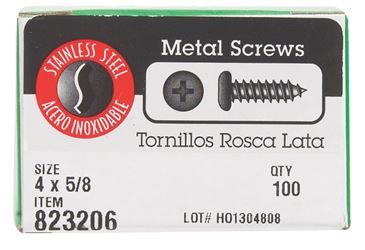 Hillman Pan Head Phillips Drive Sheet Metal Screws Stainless Steel 4 x 5/8 in. L 100 per box 