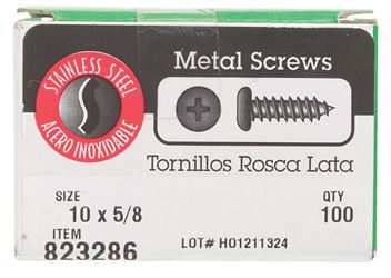 Hillman Pan Head Phillips Drive Sheet Metal Screws Stainless Steel 10 x 5/8 in. L 100 per box 