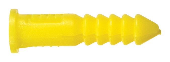 Hillman 0.164 in. Dia. x 7/8 in. L Plastic Round Head Ribbed Anchor 100 pk 