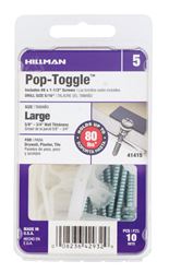 Hillman 5/8 in. Dia. x 1-1/2 in. L Zinc Pan Head Pop-Toggle Anchors 10 pk 