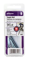 Hillman Fas-N- Tite Zinc-Plated Steel Round Toggle Bolt 1/8 in. Dia. x 2 L 2 pk 