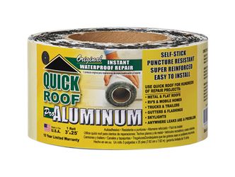 Quick Roof Aluminum Self Stick Instant Waterproof Repair and Flashing Silver 3 in. H x 25 ft. L 