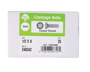 Hillman 1/2 Dia. x 8 in. L Zinc Carriage Bolt 25 pk 